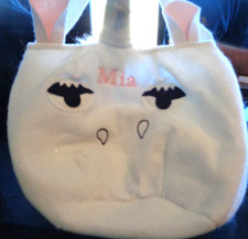 Pottery Barn Kids Halloween Unicorn treat bag mono Mia New
