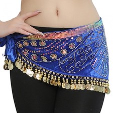 Belly Dance Hip Scarf Costume Shiny Bellydance Hip Belt for Club Tango Party