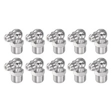 304 Stainless Steel 90 Degree Hydraulic Grease Fitting M10 x 1mm Thread 10Pcs
