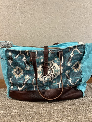 Myra Weekender Tote Travel Bag Western Turquoise Boho Size XL