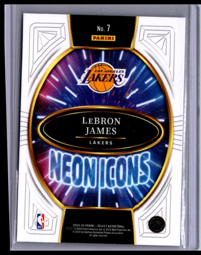 2023-24 Panini Select #12 LeBron James Neon Icon - Picture 2 of 2