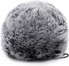 Pop Filter for Blue Yeti Mic, Gray Furry Microphone Cover, Fuzzy Mic Sleeve for