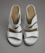 Buffalo Plateau HighHeels Leder Clogs Sabot Pantolette Mules Zoccoli