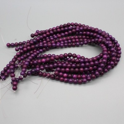 Purple Mashan Jade Beads 8mm Round Dyed Gemstone 15in Strand