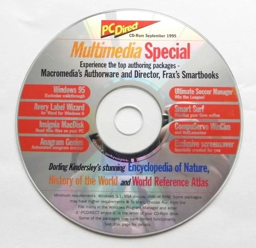 PC Direct Magazine September 1995 CD only,  Ultimate Soccer Manager, Multimedia