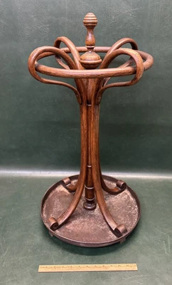 Fine Antique Thonet Oak Bentwood Round Umbrella/Cane Holder Stand - Image 1 of 4