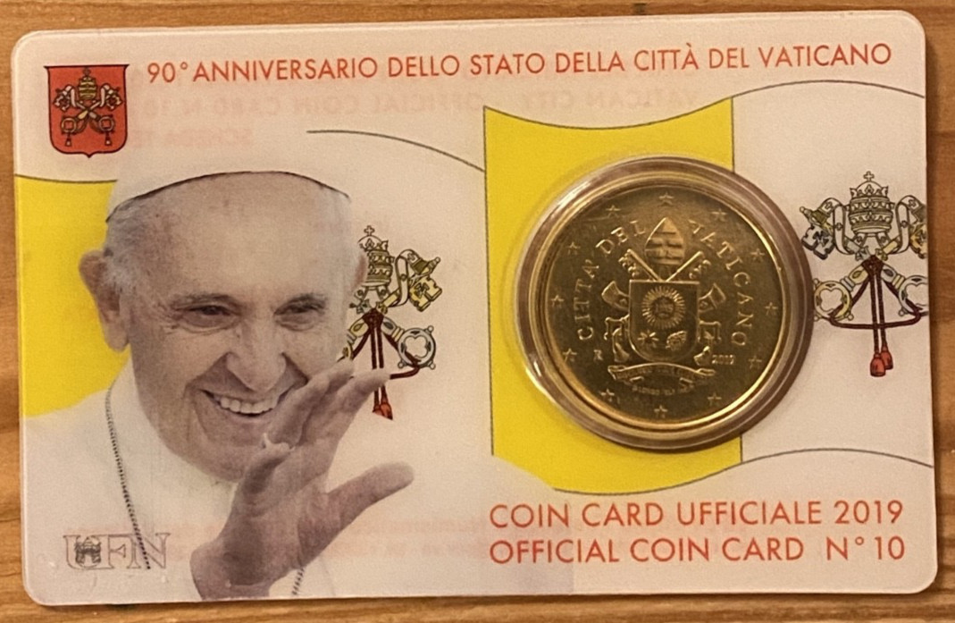 BLISTER PIECE EURO VATICAN 50 CENT 2019 N° 10 *****