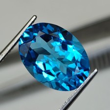 5.40 Carat Natural Swiss Blue Topaz Oval Cut 12x10 MM Loose Gemstone For Jewelry