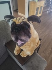 Melissa  Doug Plush Pug Dog Realistic Life-Like Brown Stuffed Animal Toy