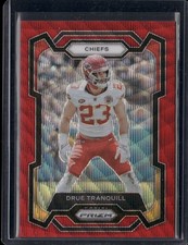 2023 Panini Prizm Drue Tranquill Red Wave Prizm /149 #156 Kansas City Chiefs