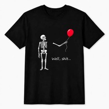 Unisex Halloween Funny Skeleton Balloon Dark Humor Graphic Casual Short Sleeve T