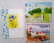 Lot-3-Just A Note Greeting Cards W/White Envelopes 5.5"x4.25"/6"x4.5"