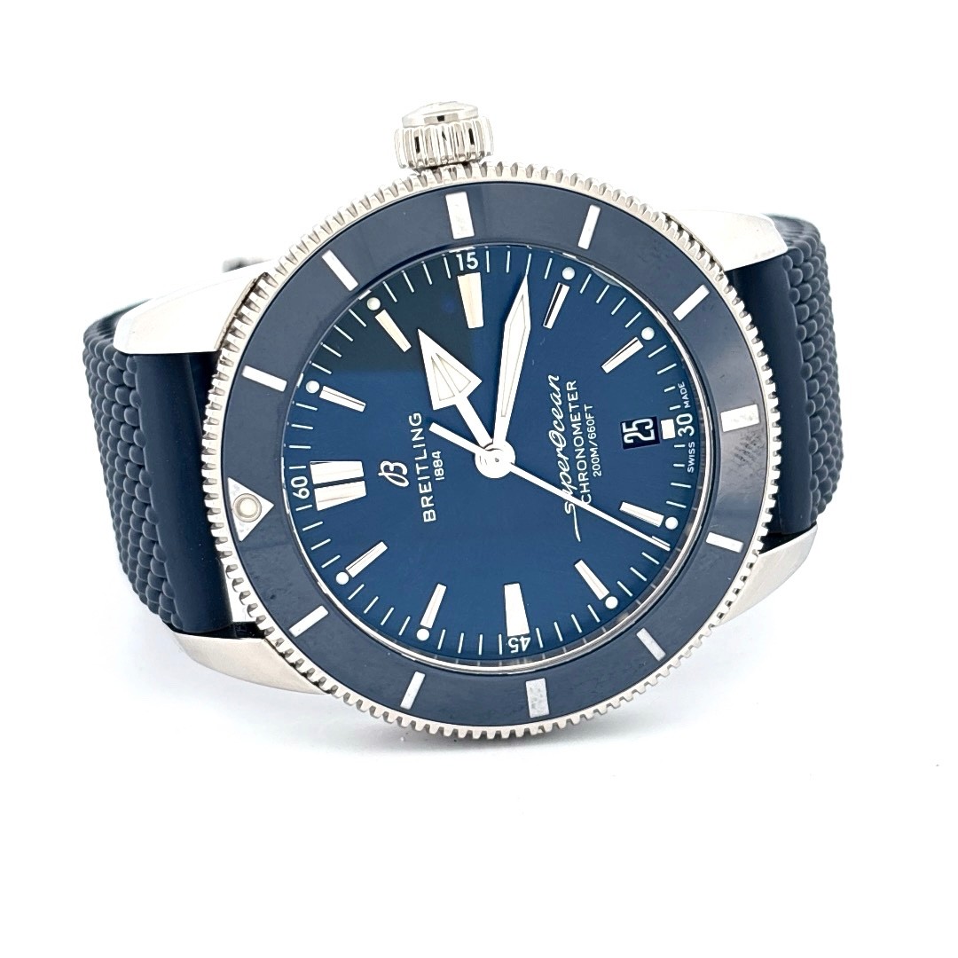 AB2030 BLUE DIAL SUPEROCEAN STRAP RUBBER 200M CHRONOMETER BREITLING - vintagewatches.pk