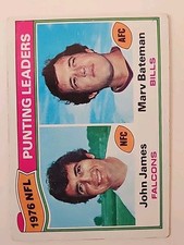 1977 Topps Football Card 6 NFL Punting Leaders John James Marv Bateman 