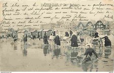 Antique Postcard - 62 - Berck Plage - The Beach at High Tide - Animated - Ecr