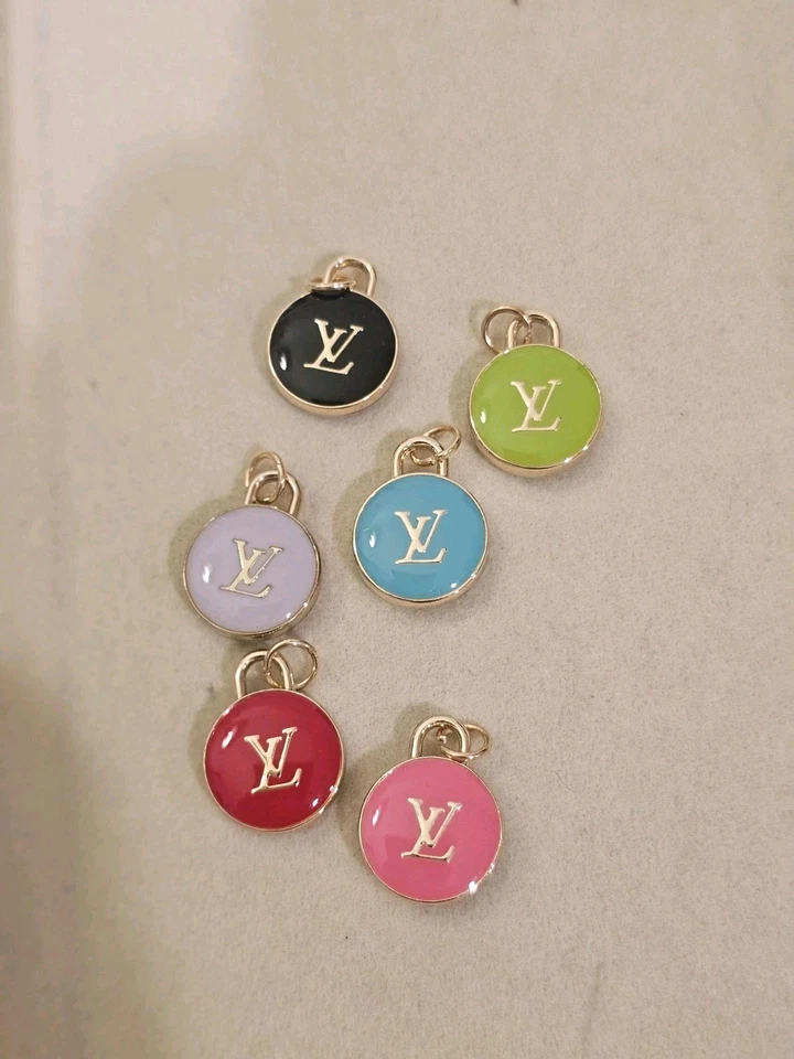 6PCS ZIPPER PULL CHARMS, DOUBLE SIDE GOLD HARDWARE - Image 2 of 2