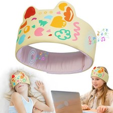LC-dolida Kids Headband Headphones Sleep Bluetooth Yellow