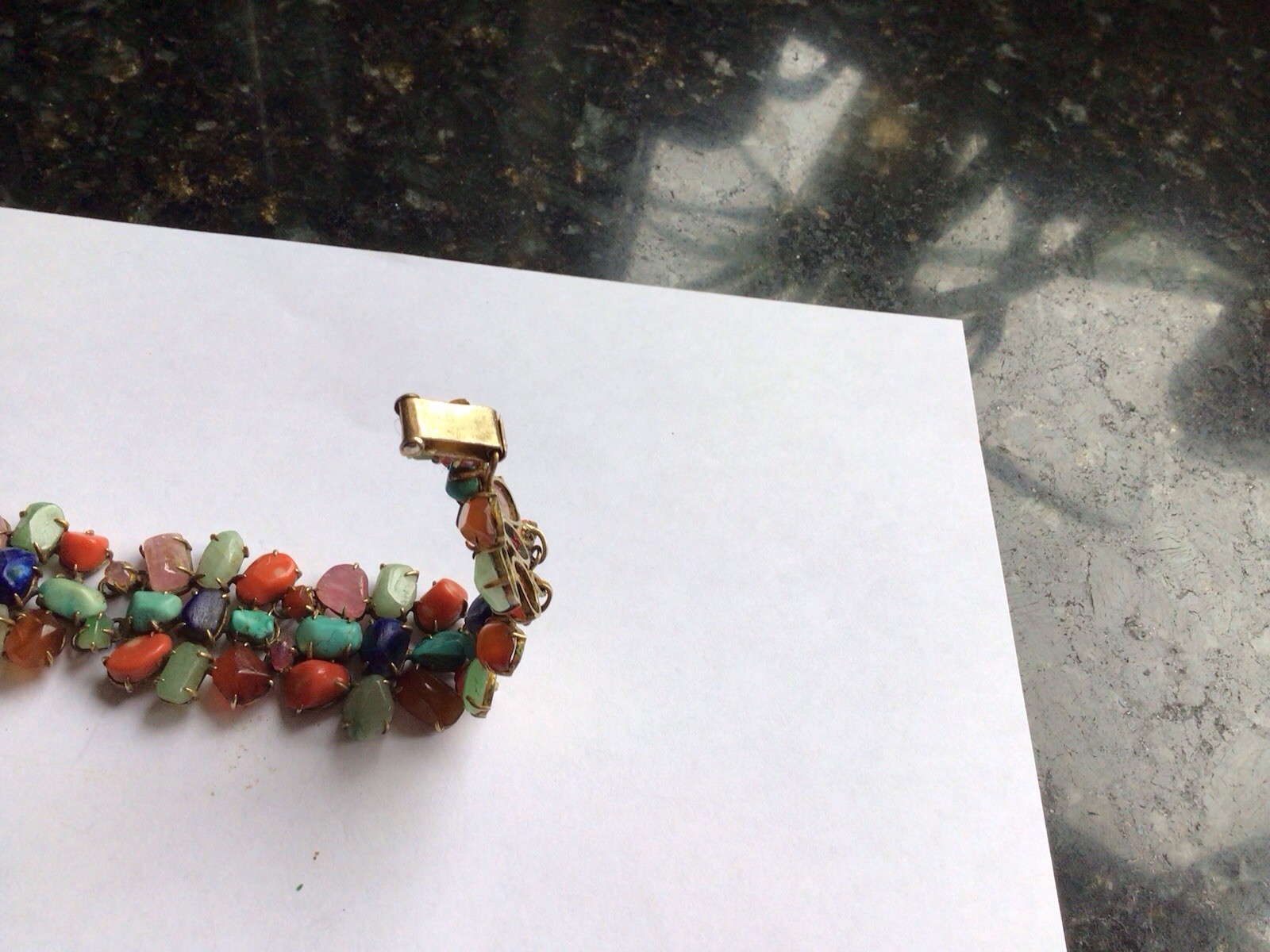 Signed Bruner Gold Filled Multi stone Vintage Bra… - image 3