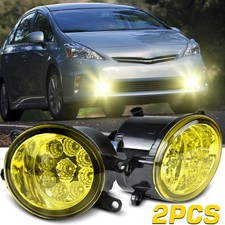 For 2010-2012 Toyota Prius Pair Bumper Fog Lights Replacement Lamps Yellow