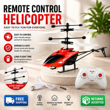 Rechargeable Remote Control Helicopter Kids Toy Safe Durable LED Mini RC Drone