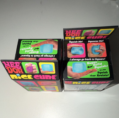 Selling One Nee Doh Super Solid Squish Nice Cube Blue Gel Squeeze Ball 
