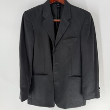 Claiborne Lined Three Button Single Breasted Classic Business Blazer Black