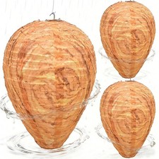 Wasp Nest Decoy 3 Pack, Fake Wasp Nest Outdoor Hanging Decor, Hornet Nest Dec...