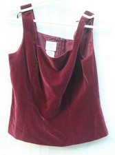 Laura Ashley dark pink velour blouse size 8. 100% acetate. Made in USA