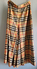 Burberrys Wool Plaid Pleated Midi Skirt Beige...