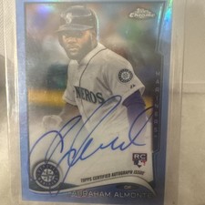 2014 Chrome Image Variation Blue Refractor Rookie /199 Abraham Almonte Auto 7eo