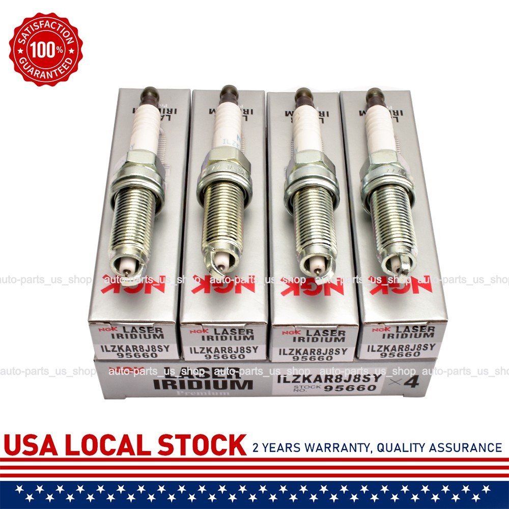 NEW 4X NGK 95660 Laser Iridium Spark Plugs ILZKAR8J8SY for Honda CR-V Civic 2.0T