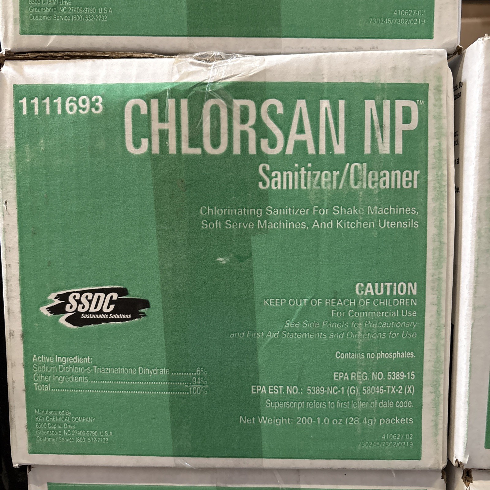 SSDC CHLORSAN NP Sanitizer/Cleaner Shake Soft Serve Machines & Kitchen Utensils