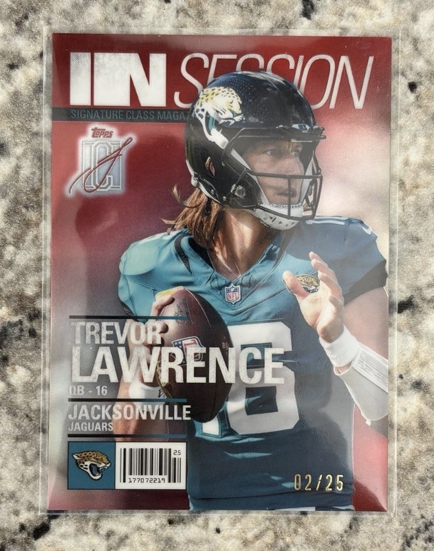 2025 Topps Signature Class, Trevor Lawrence Red Parallel /25