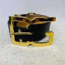 Dolce&Gabbana Men Belt Big DG Logo Buckle Gold Color 80cm Luxury Stylish Italian