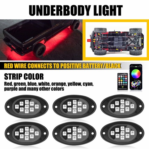 6X RGB Dreamcolor LED Luces Inferior Coche Música Bluetooth APP Control Remoto ED
