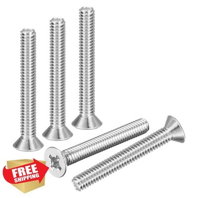DTGN 100pcs #8-32x1-1/4'' Flat Head Screws Silver
