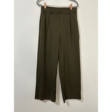 Halara Olive Green Wide Leg Pants Trouser High Rise Pleated Women's Medium
