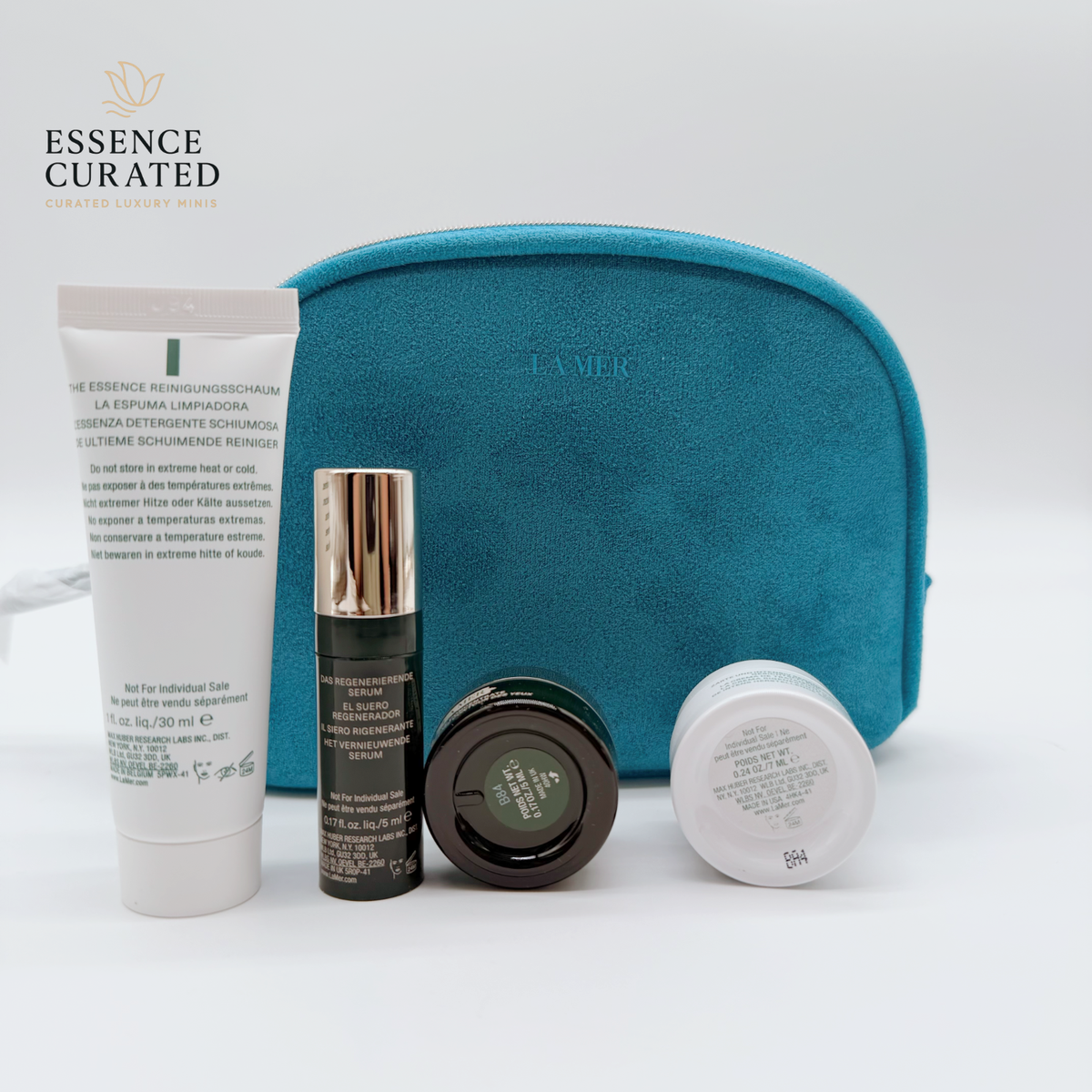 La Mer Skincare Set Eye Cream Serum Soft Cream Cleanser + Bag new