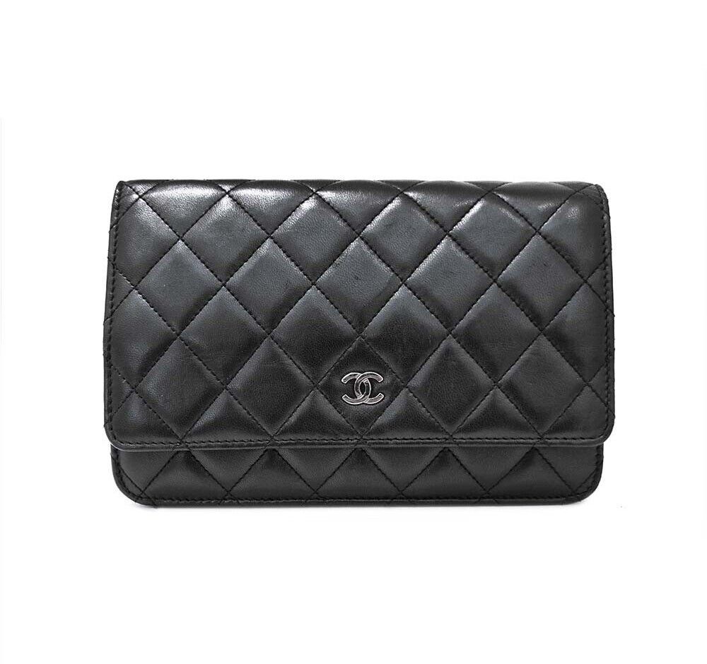 CHANEL Mini Lamb Leather WOC Crossbody Bag Black 7045867455 59790907