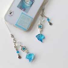 Cute Simulation Marine Shark Mobile Phone Chain Handcrafted Beaded Keyring
