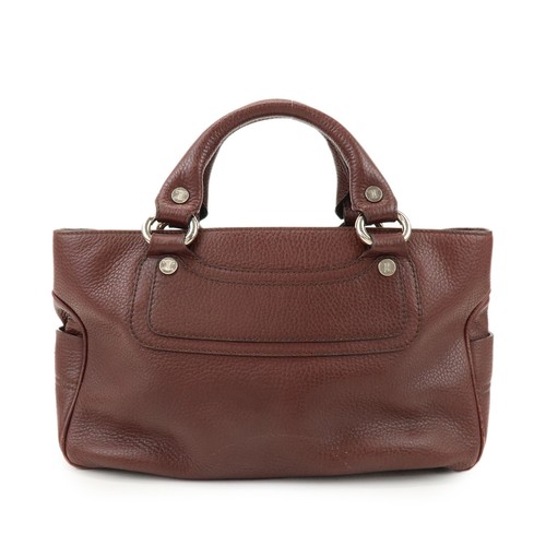 CELINE Leather Boogie Bag Hand Bag Tote Bag Brown Authentic Used F/S
