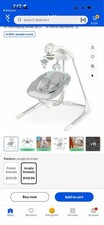 Ingenuity SimpleComfort Portable Foldable Infant Baby Swing Seat Gray/White/Mint