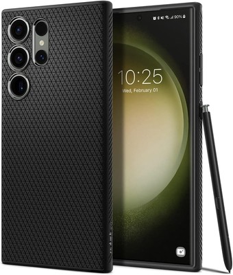 Spigen Galaxy S23 Ultra Hülle Liquid Air Handyhülle Case Stoßfest Schwarz