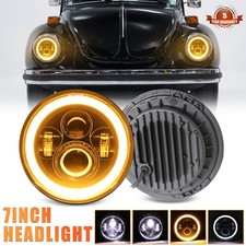 7 Round Led Projector Hilo Sealed Beam Headlight Kit For Vw Beetle 1950-1979