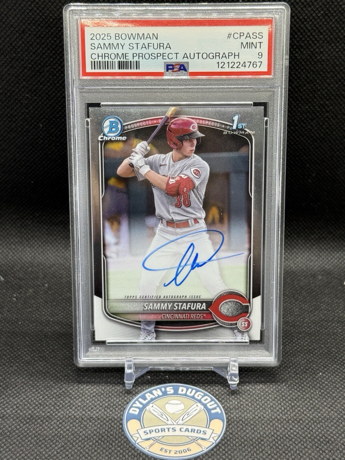 2025 Bowman - Chrome Prospect Autographs Sammy Stafura #CPA-SS Auto PSA 9 MINT