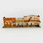 Vtg Marx Tin Litho Western Town Playset Building 1950’s Jail Store Newspaper 27”