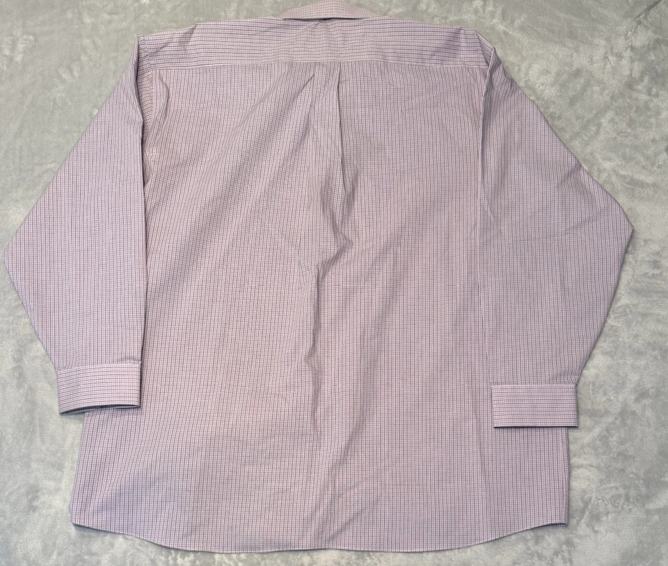 Lote 2x Camisa de Vestir Stafford Para Hombre Grande 18.5 34/35 Azul Oxford Púrpura Cuadros Foto 4 de 4