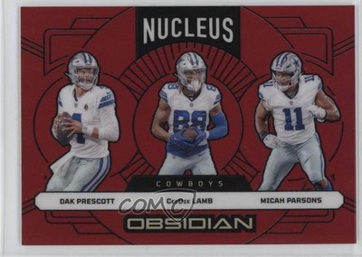 2024 Obsidian Nucleus Red 65/75 Dak Prescott CeeDee Lamb Micah Parsons #12 1cz3
