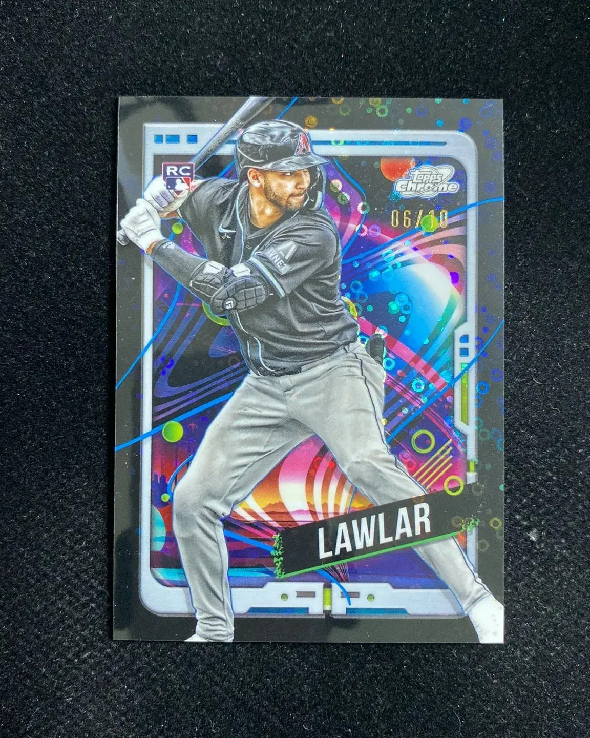 2024 Topps Chrome Cosmic Black Eclipse #105 Jordan Lawlar RC Rookie 6/10 QI95