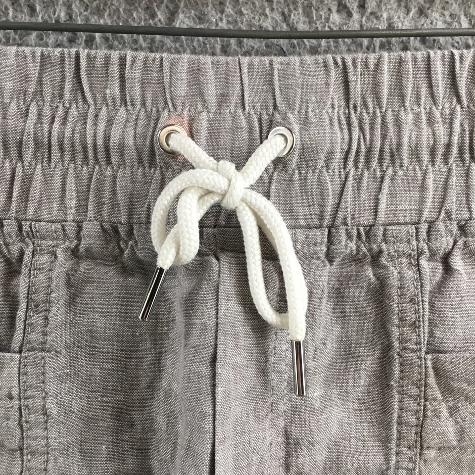 Corto de lino Athleta Cabo para mujer 4 gris tiro medio cordón bolsillo frontal informal Foto 4 de 4